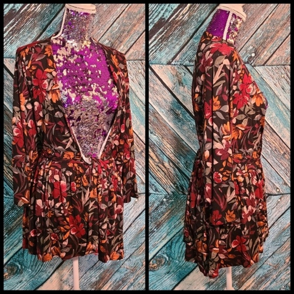 Cottagecore Boho Floral Tie Front Babydoll NWT Torrid 2x Grunge Dark Academia